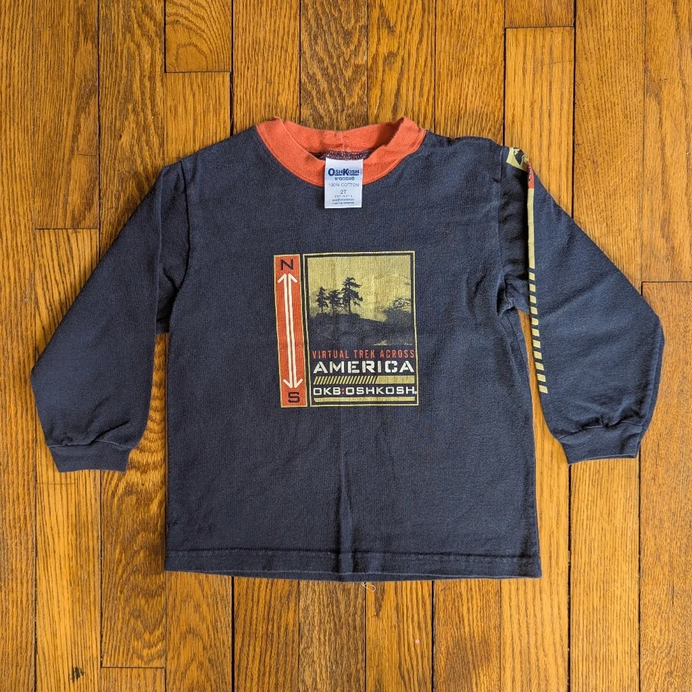 Vintage 00's Oshkosh B'gosh 2T Trek Across America Long Sleeve T-shirt
